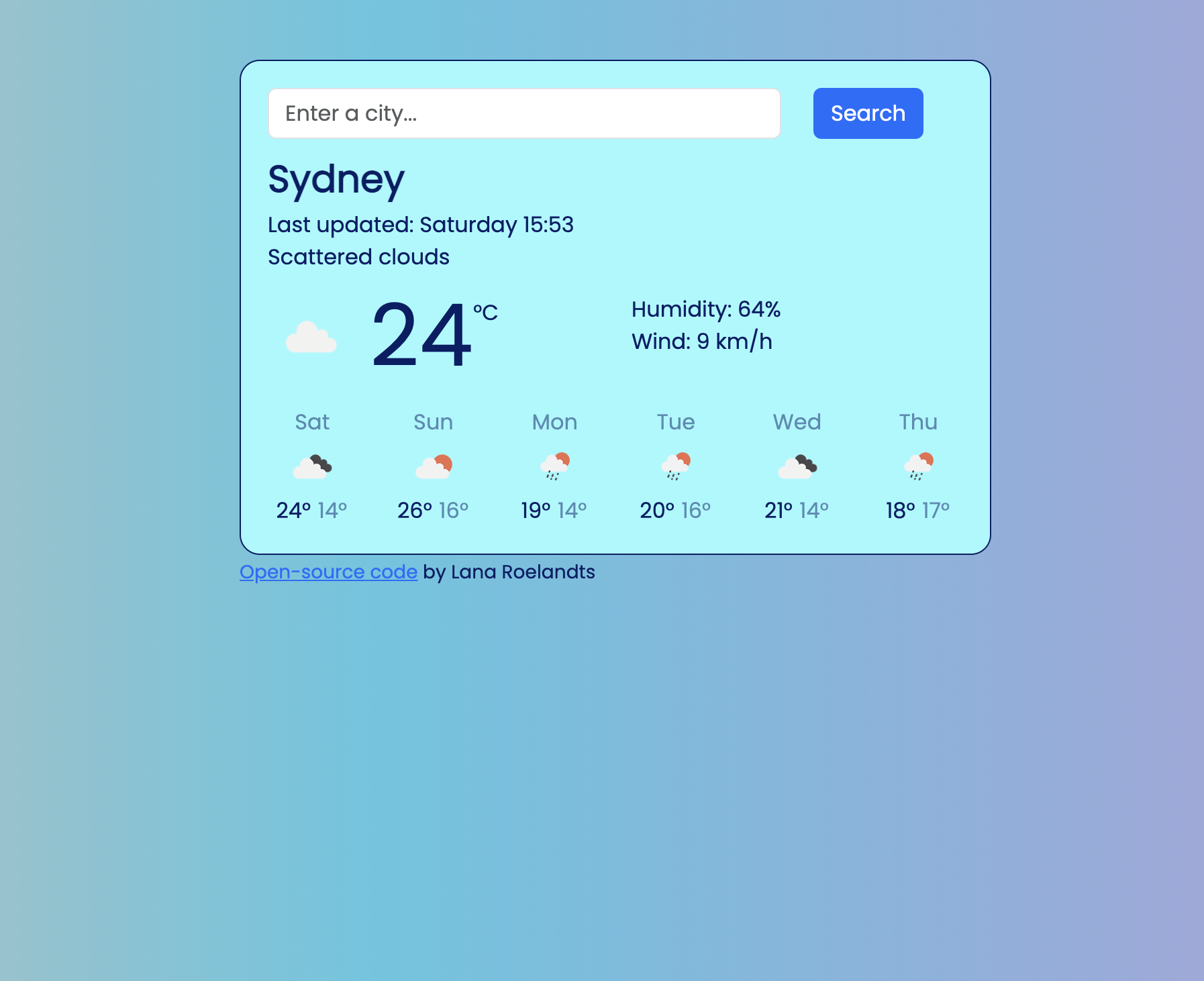 Weather App Project Preview